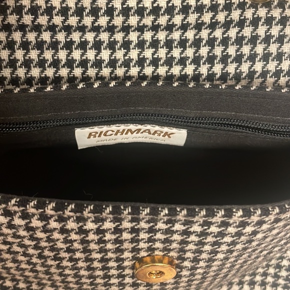 Vintage 80s Richmark Houndstooth Handbag - Picture 4 of 9
